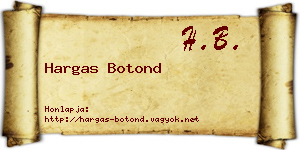 Hargas Botond névjegykártya